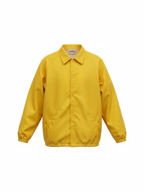 ARISTO JAC HILTON VTG. 70s Nylon Sporty Rain Windbreaker Button Up SMALL Yellow